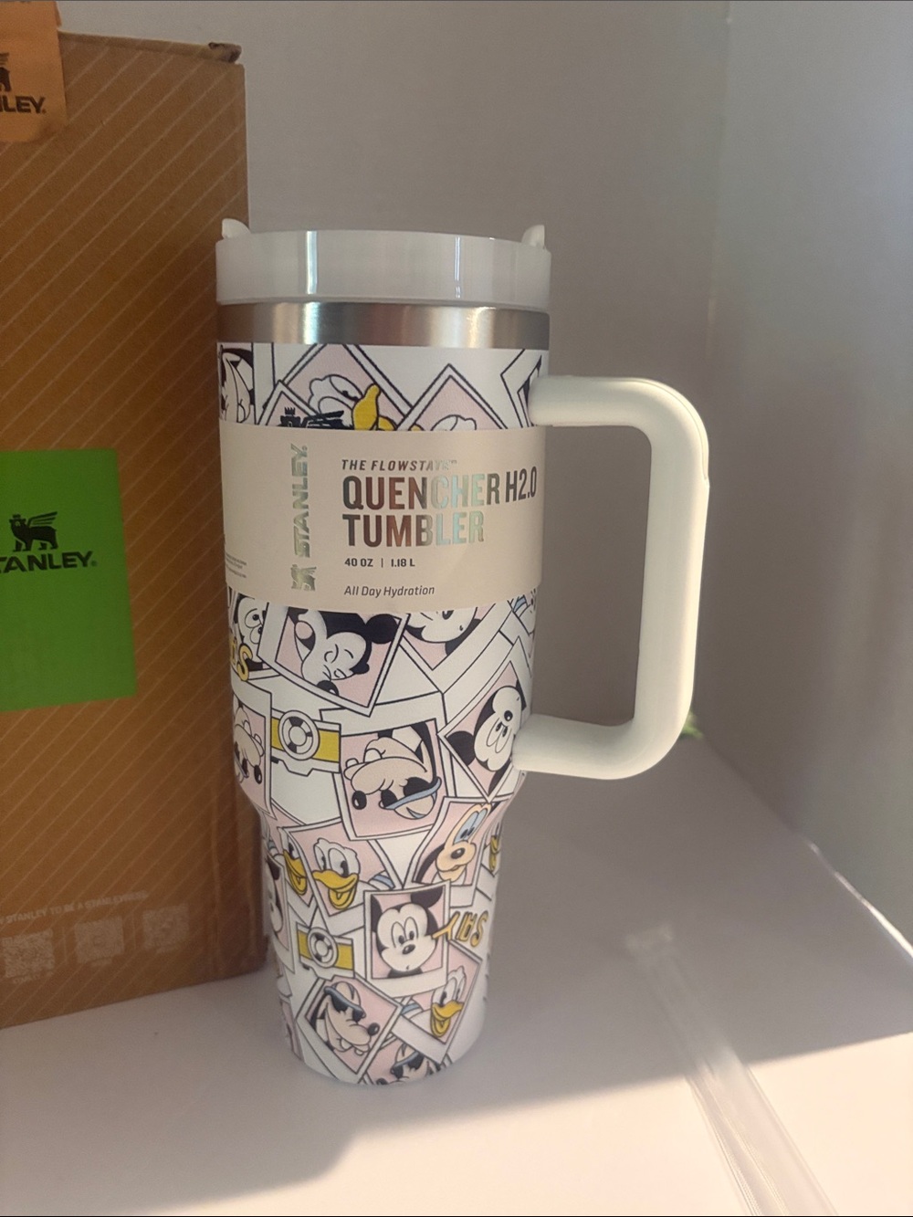 Stanley White Handle Tumbler with Pastel Character Collage